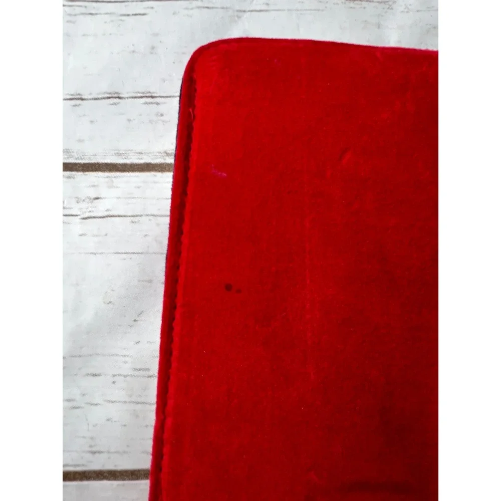 Lands End Tablet Sleeve Red Ivory Houndstooth Needlepoint Monogram S OS